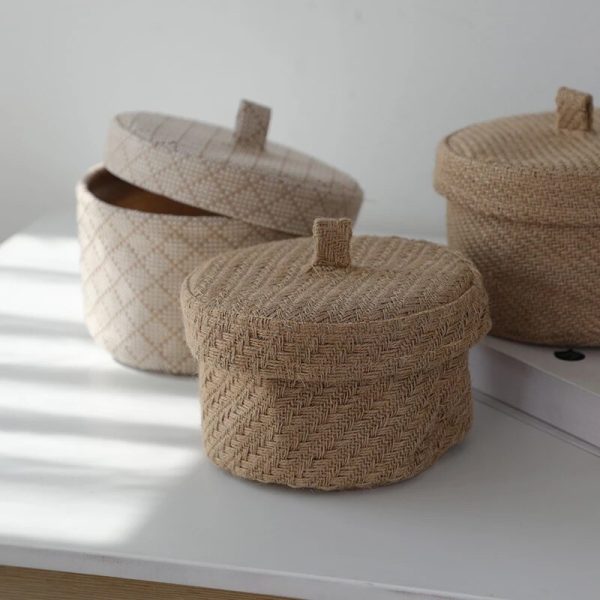Cosmetics Organizer Jute Storage Basket - Image 2