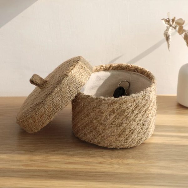 Cosmetics Organizer Jute Storage Basket - Image 4