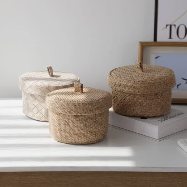 Cosmetics Organizer Jute Storage Basket