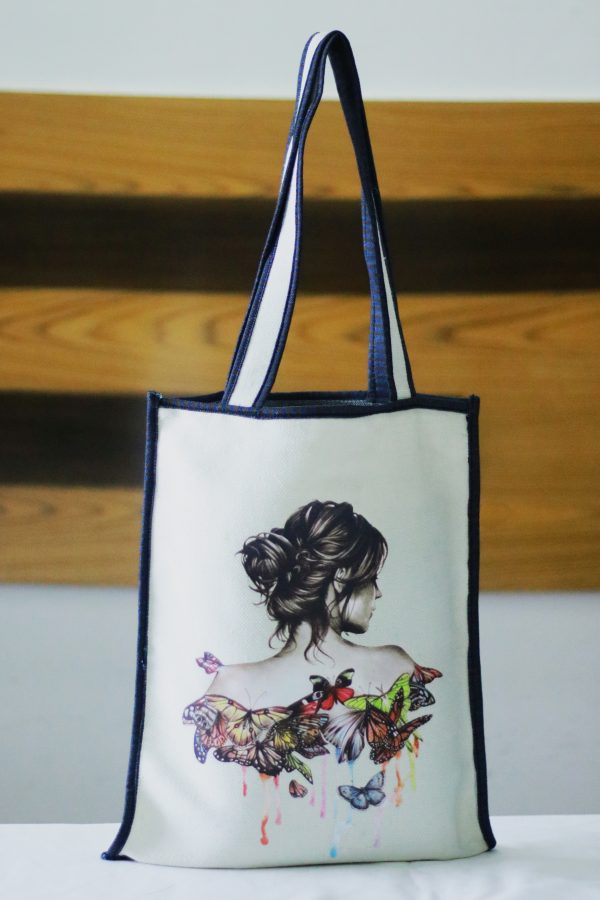 Jute Printed Tote Bag